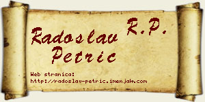 Radoslav Petrić vizit kartica